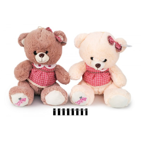 Мишко з бантом музичний 5352/33, 33см, ведмежа, ведмедик, 2 види