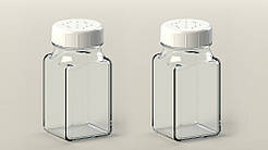 Скляна ємність для спецій 70 мл з білою пластиковою кришкою Quadra Everglass