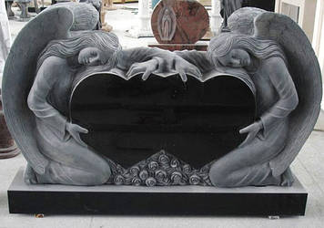 Елітний пам'ятник з ангелами на кладовище із граніту.