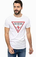 Футболка белая guess logo | гесс