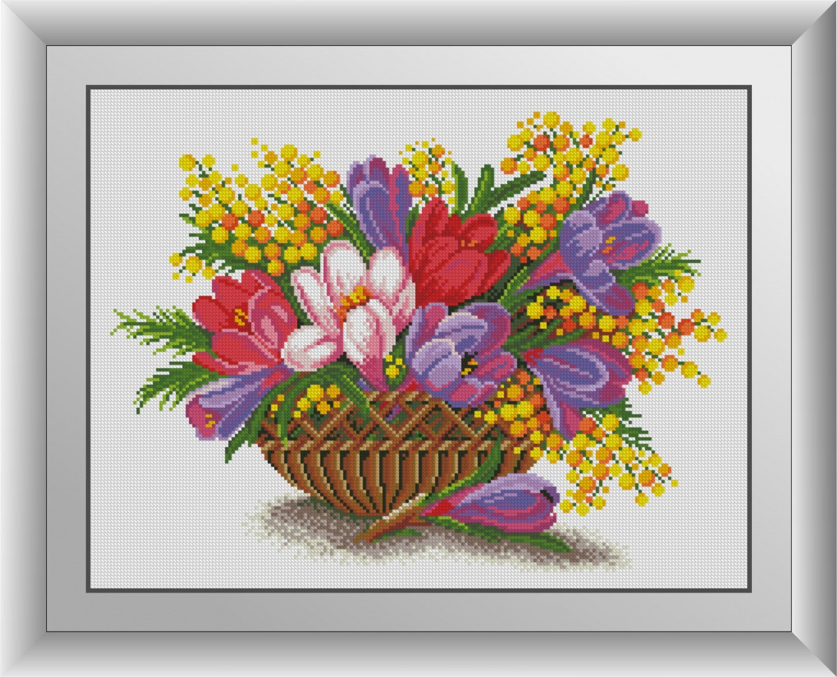 Алмазна мозаїка Крокуси у вазі Dream Art 30852 (38 х 50 см), фото 1