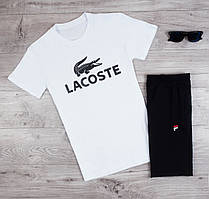 Футболка біла Lacoste logo  ⁇  Стильна