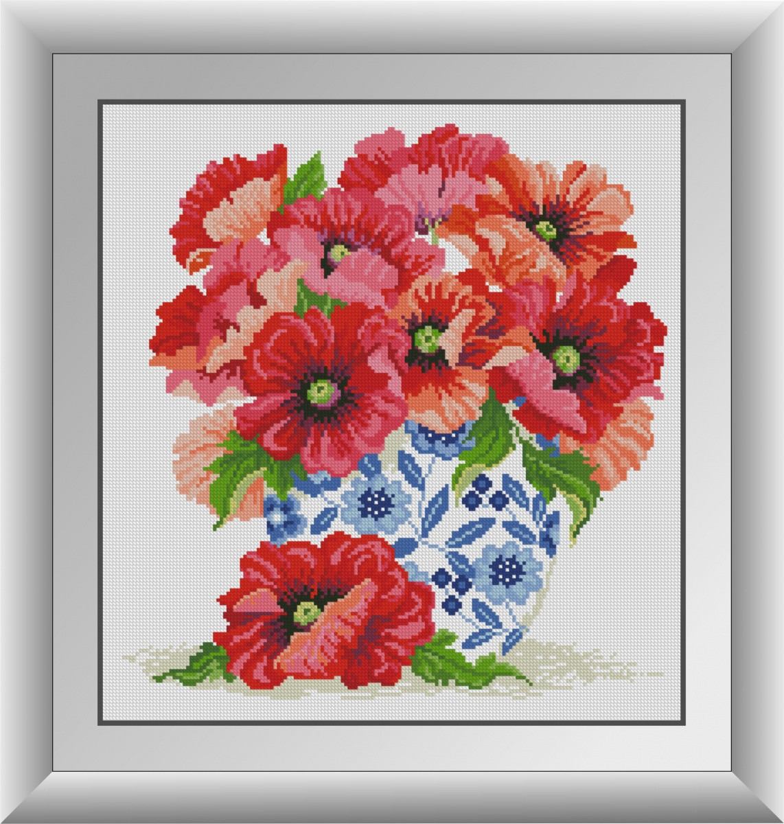 Картина мозаїка Маки в синій вазі Dream Art 30851 (43 х 46 см)