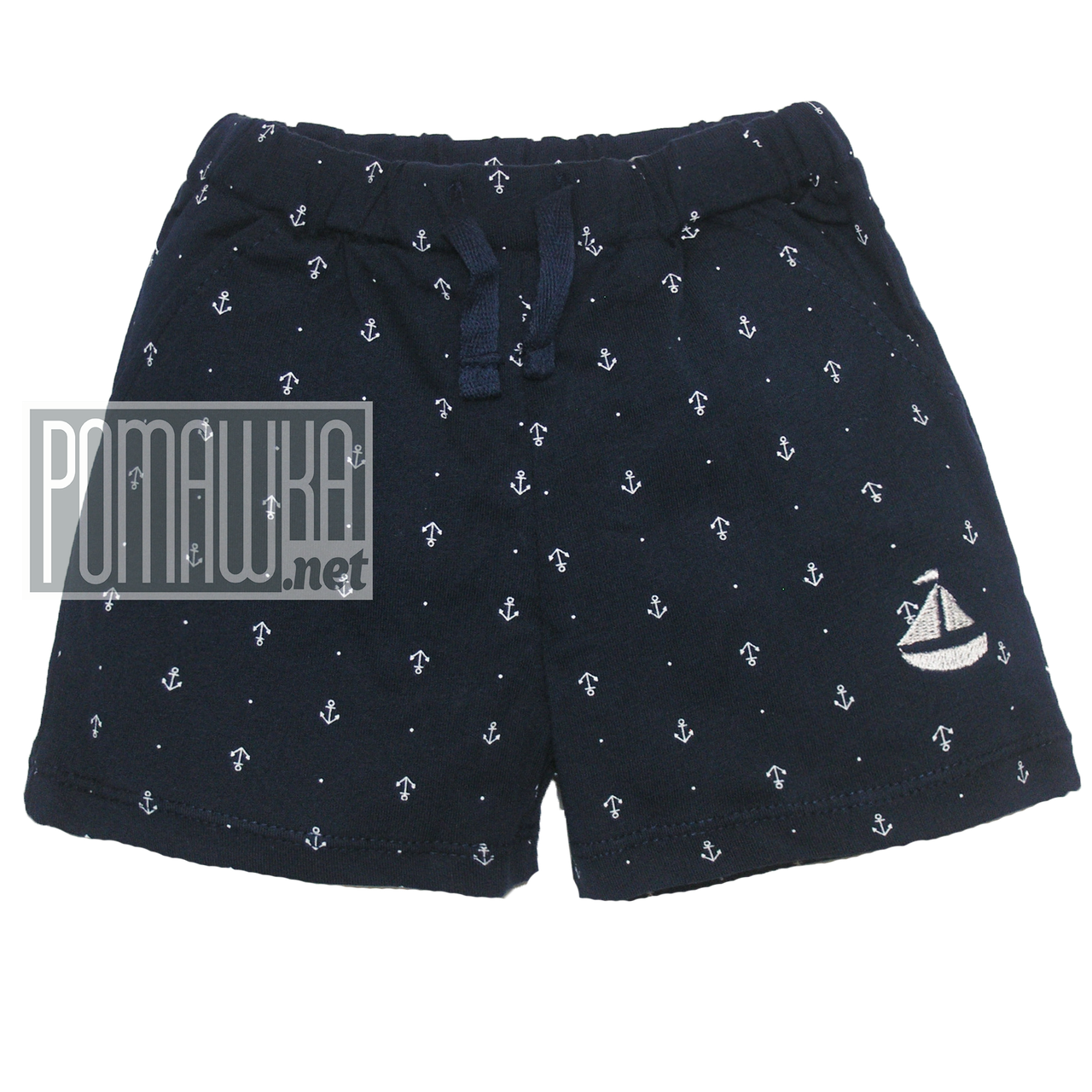 Дитячі літні шорти р 80 7 8 9 міс для хлопчика новонароджених малюків на літо з СТРЕЙЧ-КУЛІР 4677 Синій