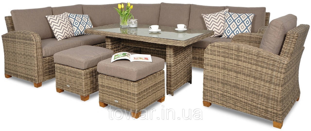 Набір садових кутових меблів MADERA PLUS коричневий