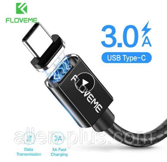 Магнітний кабель FLOVEME Type-C (передавання даних/заряджання) USB/Type-C, black