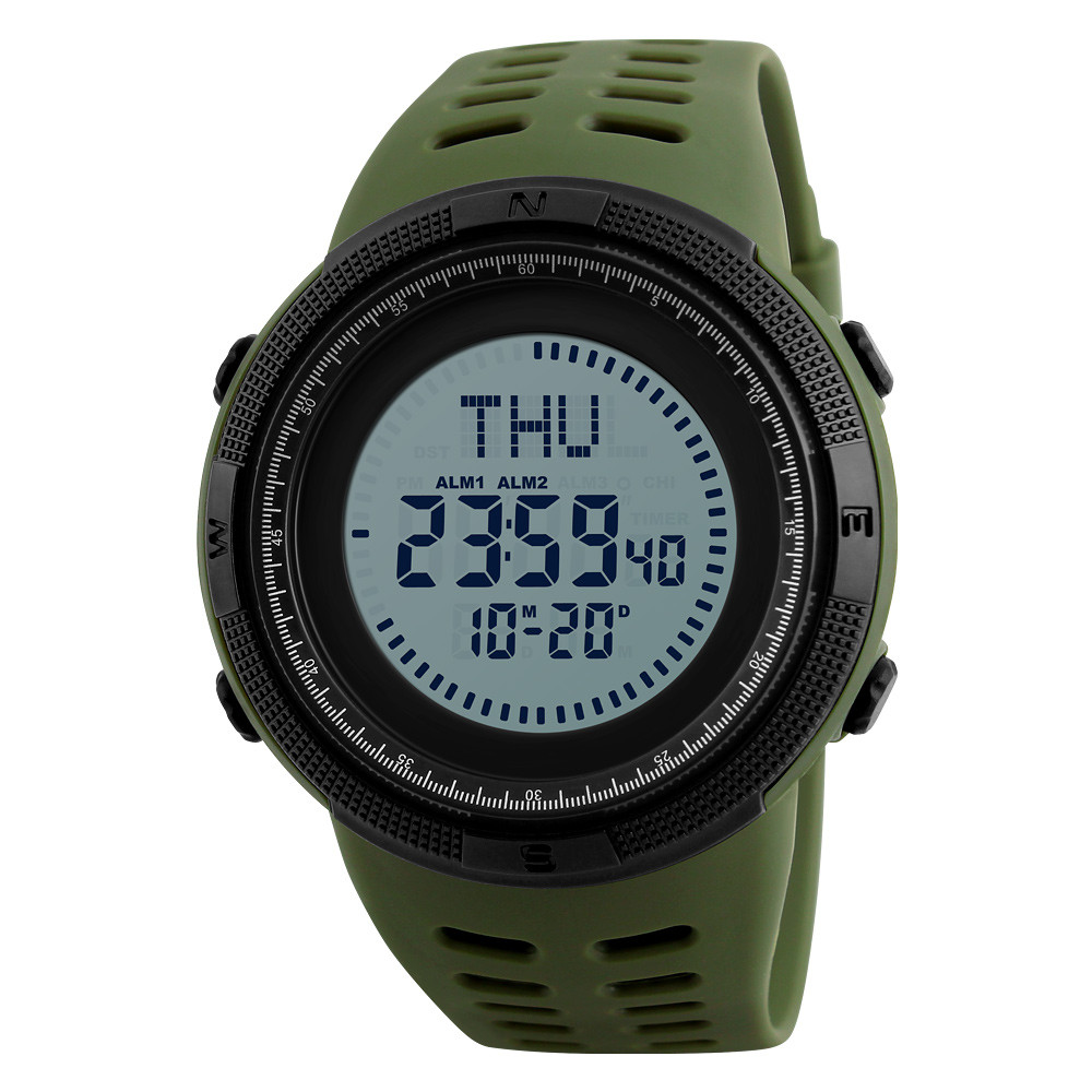 Skmei 1254 Compass зелений чоловічий спортивний годинник із компасом