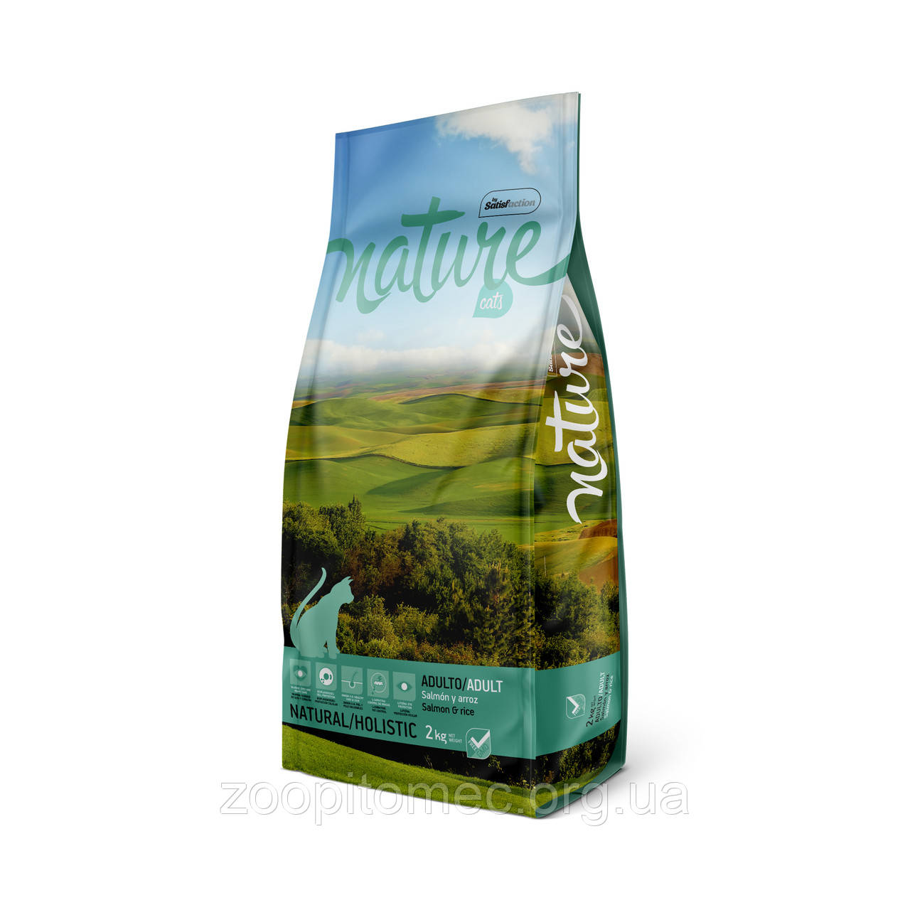 Корм для кішок холистик Satisfaction Nature (Сатисфекшн Нейче) Adult лосось з рисом, 2 кг