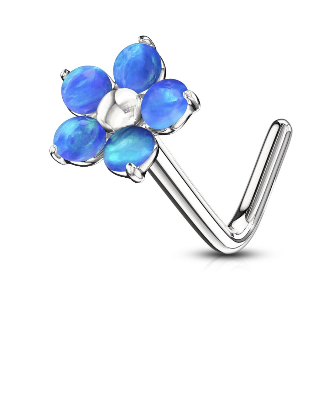 Пірсинг в ніс «Блакитний опал», фото 1