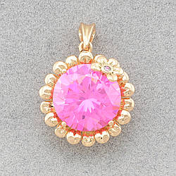 Кулон Xuping для ланцюжка до 3 мм 80685 розмір 24х18 мм рожеві фіаніти вага 5.2 г позолота 18К