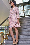 ✔️ Сукню на запах з воланами в горох 42-48 розміру персикове, фото 3