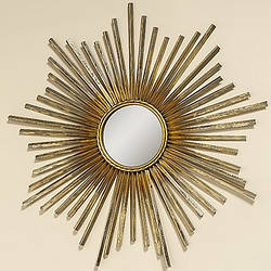 Настінний декор дзеркало Зірка золото d 74 см