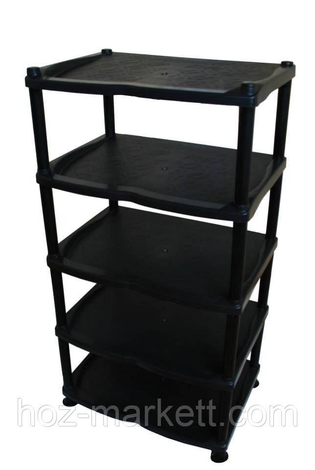 Полиця для взуття чорна на 5 ярусів Україна, фото 1