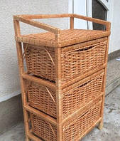 Комод плетений з лози на три шухляди