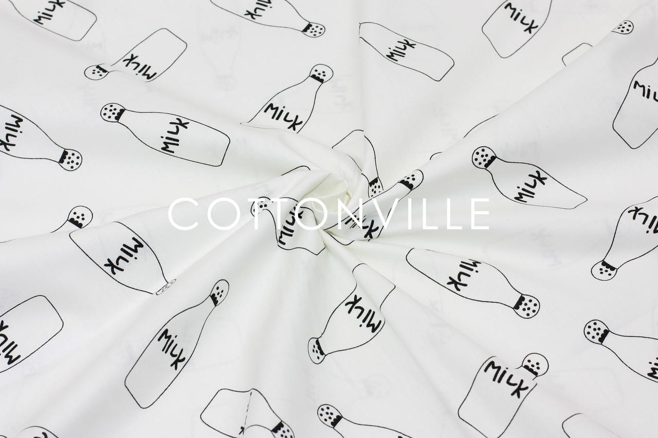 Ранфорс 240 см Молочні пляшечки (залишок 1.35 мп)