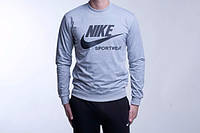 Мужская спортивная кофта (спортивный свитшот) Nike (Найк), серая