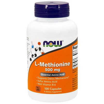 NOW Foods L-Methionine 500 mg 100 caps, фото 2