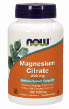 Мінеральна добавка NOW Foods Magnesium Citrate 200 mg 100 tabs