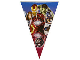 Прапорці-гірлянди (карнавальна гірлянди з прапорців) вимпели 2,5 - 3 метри -"Месники / Супергерої"