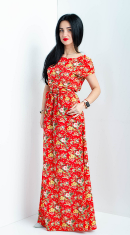 Літній довге плаття розміри 56-58, 58-60, фото 1