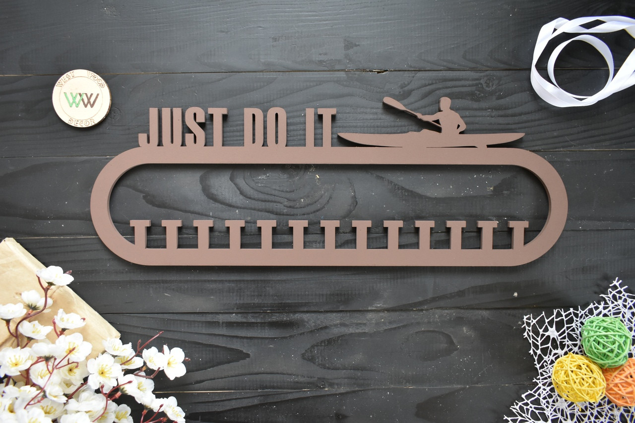 Медальница, вішалка для медалей, універсальна "Just do it", спортсмену (байдарка, веслування)