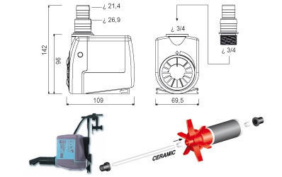 Помпа Aquarium Systems New-Jet 1700 - 1000-1700 л/год, фото 2