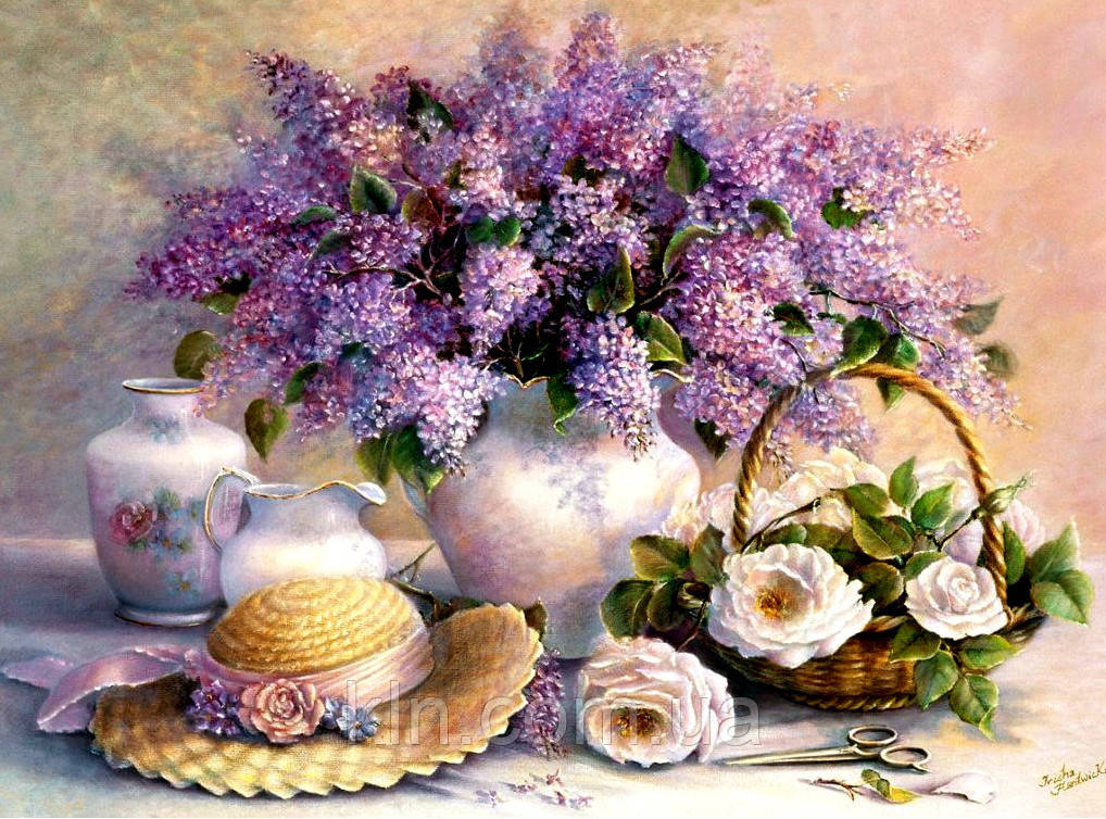 Алмазна вишивка на підрамнику Букет і капелюшок 40 х 50 см (арт. TN235), фото 1