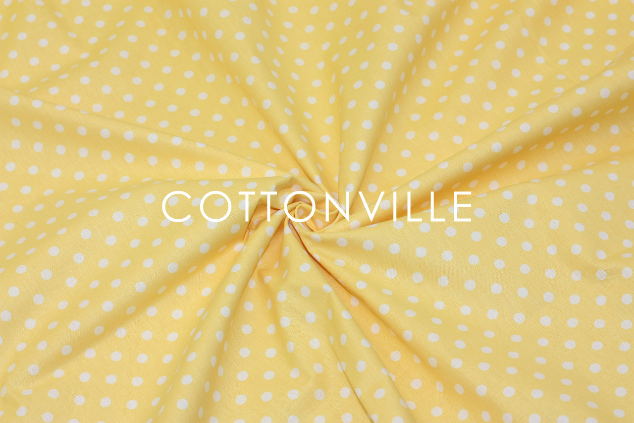 Ранфорс 240 см Горошки на ніжно-жовтому 7 мм, фото 1