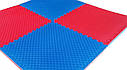 Мат татамі 100*100*4 см Eva-Line Extra Quality синій/червоний Плетінка Anti-Slide 100 кг/м3, фото 2
