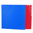Мат татамі 100*100*2 см Eva-Line Extra Quality синій/червоний Плетінка 100 кг/м3, фото 4