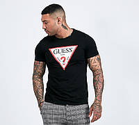 Футболка черная guess logo | гесс