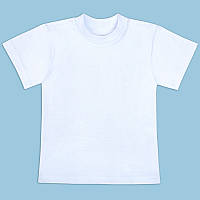 Дитяча футболка біла на хлопчика бавовна 100% розмір 28-36 РОСТІВКА