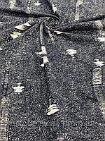 Тканина трикотаж (ш. 180 см.), темно-синій колір джинс на метраж