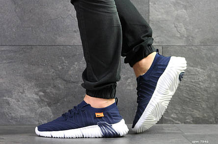 Чоловічі текстильні кросівки Nike,темно сині з білим, фото 2