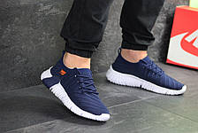 Чоловічі текстильні кросівки Nike,темно сині з білим, фото 2