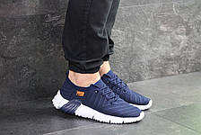 Чоловічі текстильні кросівки Nike,темно сині з білим, фото 3
