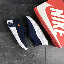 Чоловічі текстильні кросівки Nike,темно сині з білим, фото 3