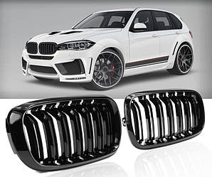 Решітки радіатора ніздрі BMW X5 F15 \ X6 F16 2013-2018 р. в. з двома ребрами