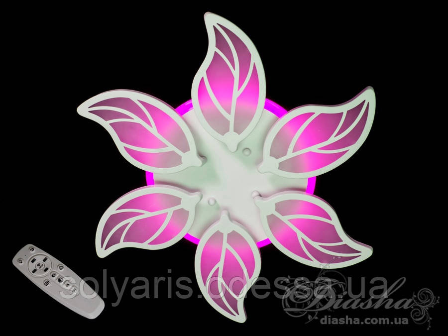Стельова LED-люстра з діммером і підсвічуванням, 105W 228028/6WH LED 3color dim