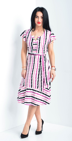 Сукня літня молодіжна принтована смужкою розміри 44, 50., фото 3