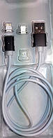 Кабель данных магнитный DM-M15: USB-А - microUSB и USB-А - iPhone
