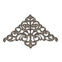 Куточок, Кабошон, Філігранні квітка, Трикутник, Вороніння сталь, Ажурна різьба, 51 мм x 32 мм