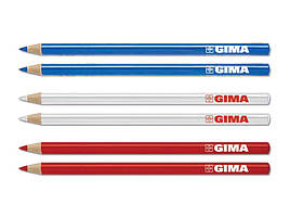 Олівець GIMA DERMATOGRAPH на восковій основі для нанесення розмітки та ескізу червоний, синій, білий, Італія
