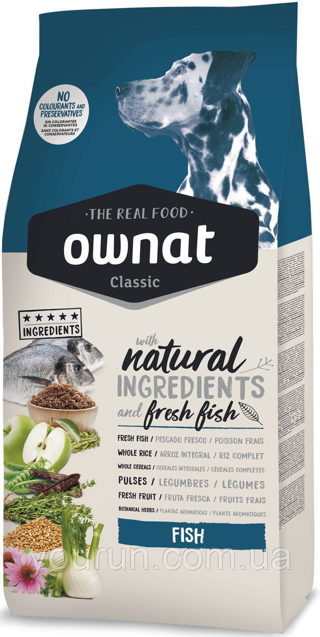 Ownat (Овнат) Fish для з рибою для дорослих собак усіх порід (здоров'я шкіри/вовни), 4кг