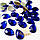 Клейові стрази Краплі, колір Cobalt, 13*18 мм, 1 шт., фото 2