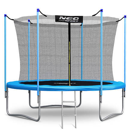 Садовий батут Neo-Sport 8ft/252 см для всієї родини з внутрішньою сіткою посиленою рамою та сходами, фото 1