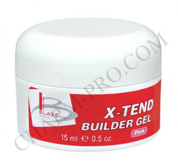 Гель Blaze X-Tend Builder Gel Конструувальний Pink (15 мл), фото 1