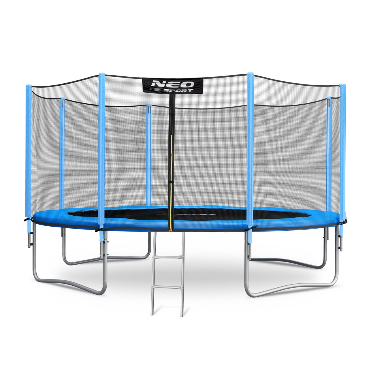 Садовий батут Neo-Sport 14ft/435 см для всієї родини з посиленою рамою зовнішньою сіткою та сходами