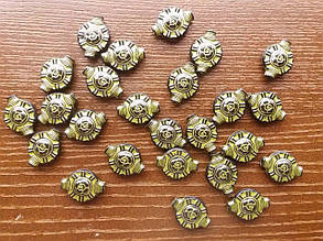 Бусини пластик "Графін із трояндою" жовтий 25 мм 500 грамів