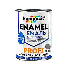 Акрилова емаль Kompozit Profi графіт глянець 0.3л